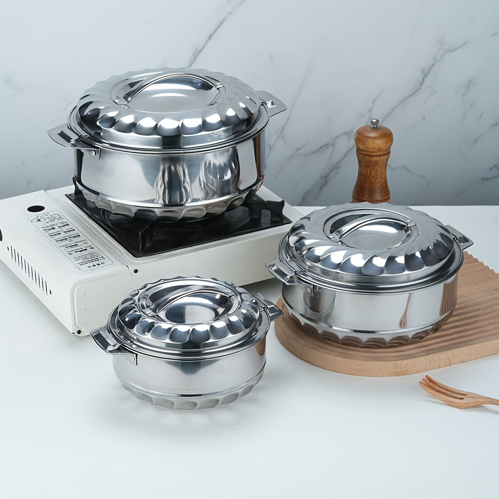 Double Insulation Pot Stainless Steel Kitchen Cookware Durable Heat Resistant