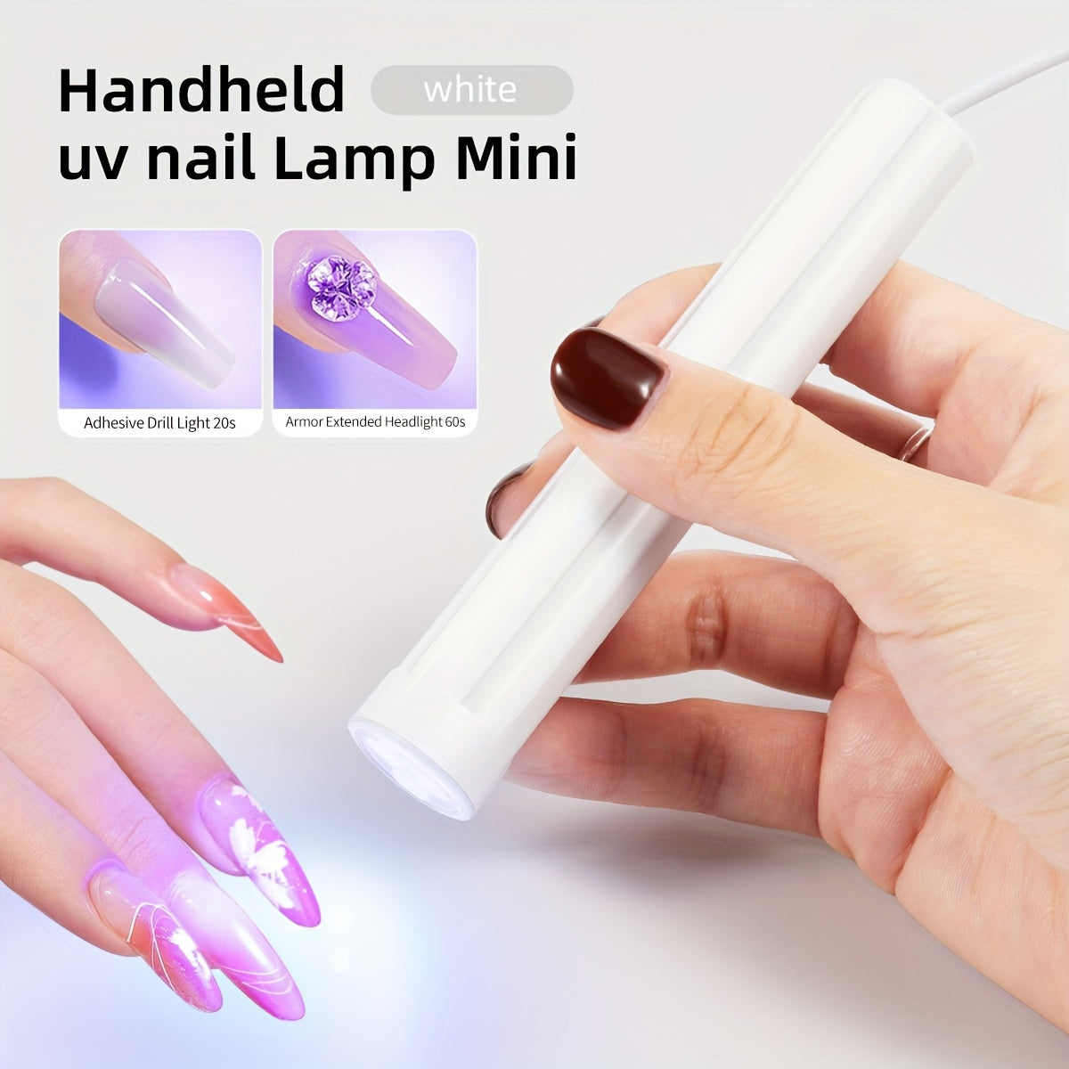 Mini UV LED Nail Curing Lamp Handheld Gel Polish Dryer USB Powered Unscented
