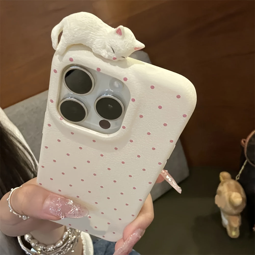 3D Cat Dog Faux Leather Phone Case for iPhone Shockproof Cover