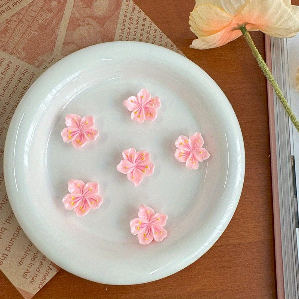 Unisex ABS Resin Cherry Blossom Shoe Decoration Set for Shoes and Bags