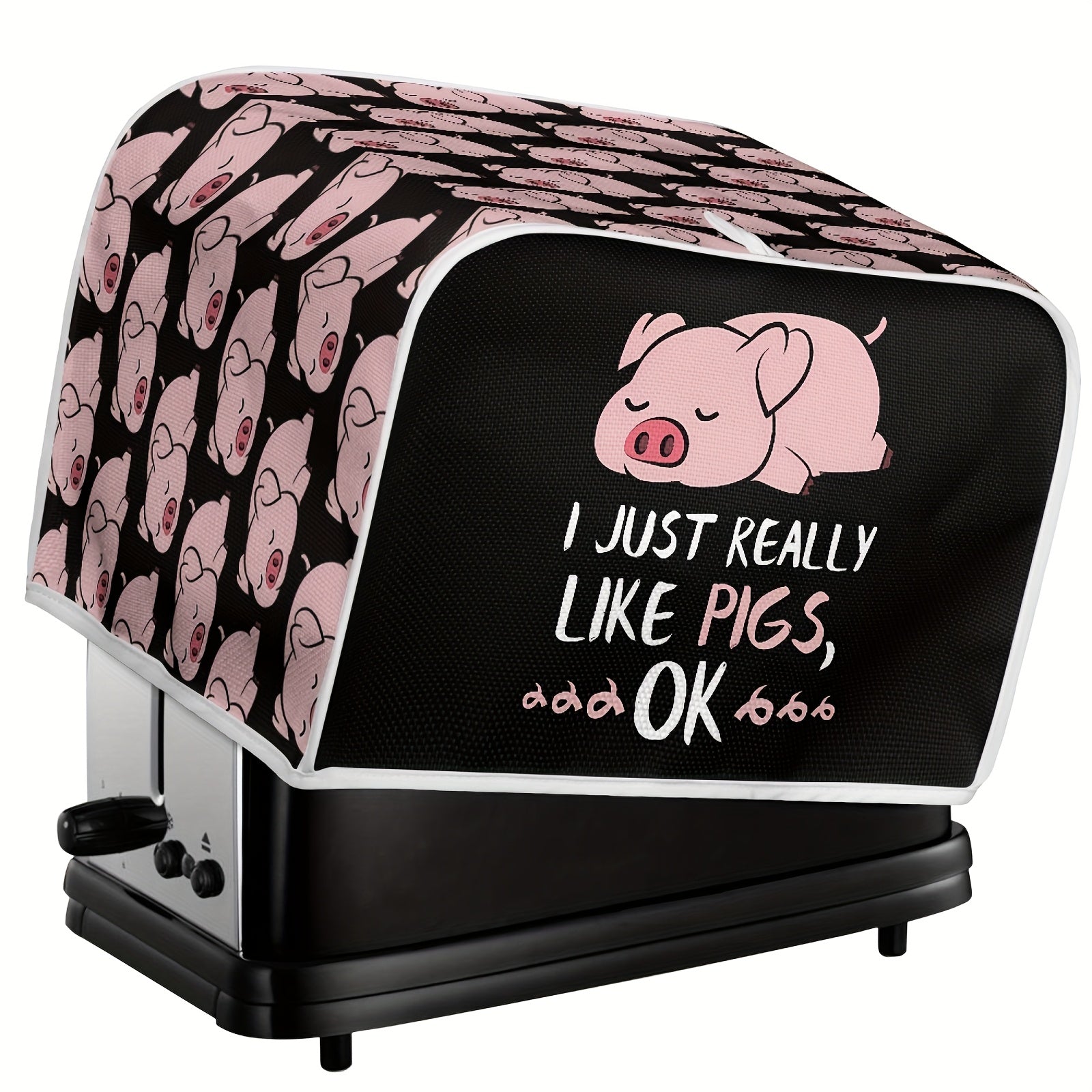 Pig Print Toaster Cover Dustproof Anti-Fingerprint Oil-Resistant Washable Kitchen Protector