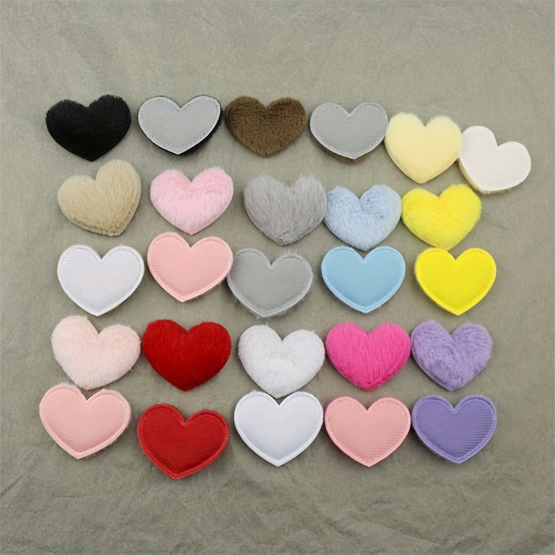 80 ta bo'yalgan yumshoq mato yurak shakllari, DIY hunarmandchiligi va bezaklar uchun