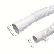 White Washing Machine Drain Hose Flexible Plastic Appliance Accessory