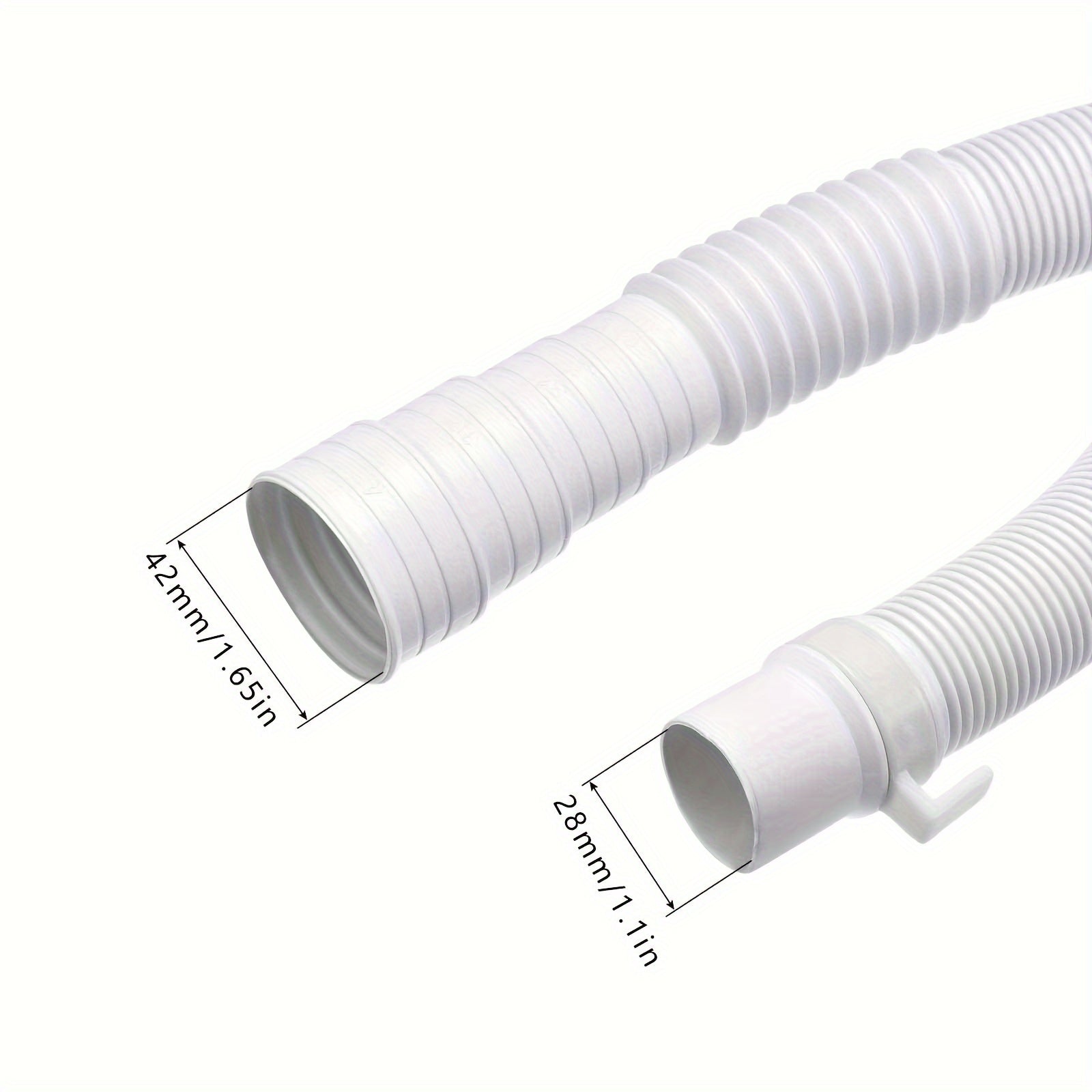White Washing Machine Drain Hose Flexible Plastic Appliance Accessory