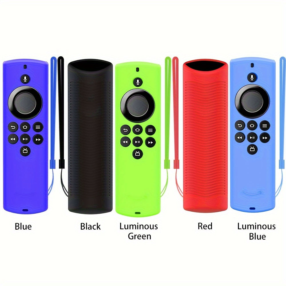 Funda de silicona para control remoto para Alexa Voice Remote Lite con cordón anticaídas y patrón de ondas