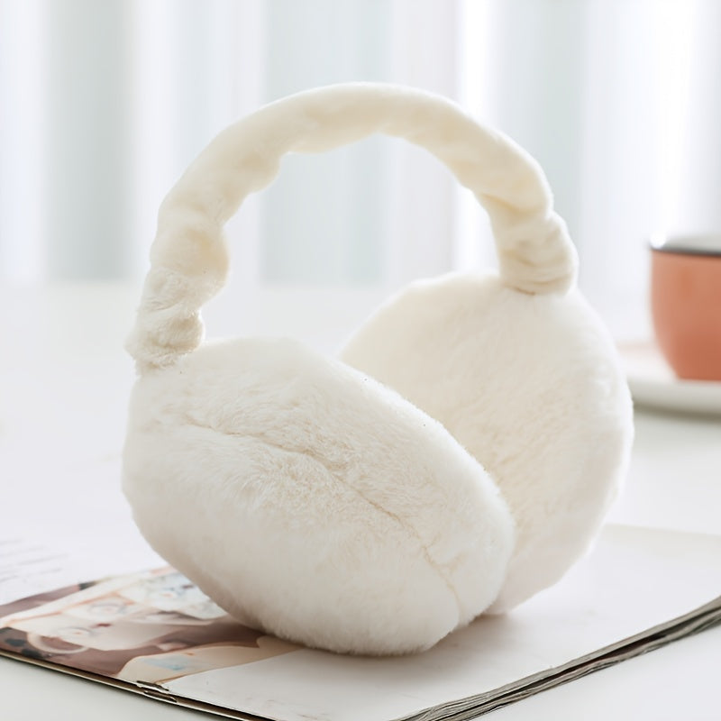 Unisex Plush Foldable Earmuffs Hand Washable Winter Ear Warmers