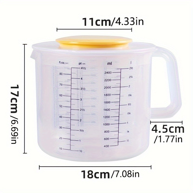 Pishirish, pishirish, sut choyi restoran uchun 2.5L shaffof aralashtirish idishi va qopqog'i