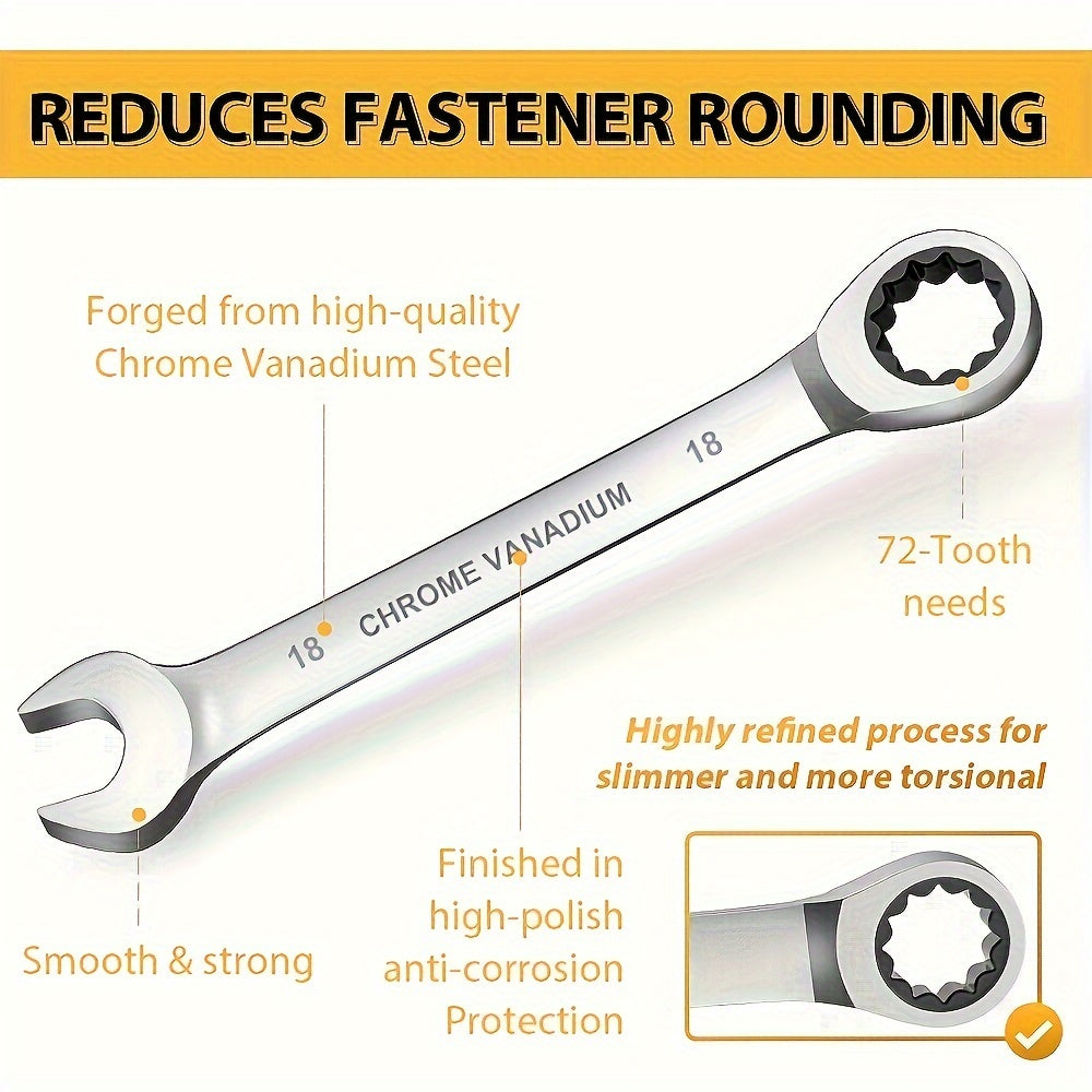 Mechanical Wrench Set for Auto Repair Metal No Electricity or Battery