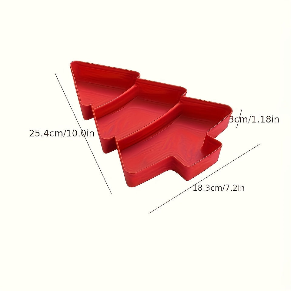Christmas Tree Shaped Plastic Party Trays for Appetizers Candy Salad Dessert Nuts Pack of Multiple