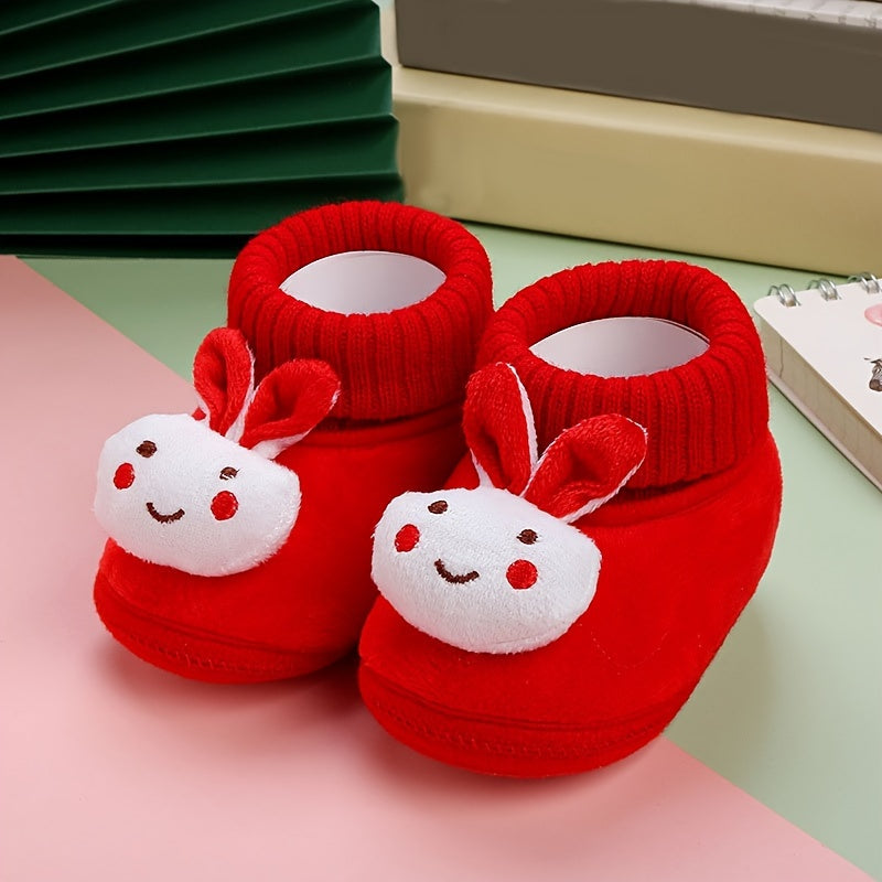 Children's Winter Shoes for Toddlers with Velvet Lining and Cartoon Pattern