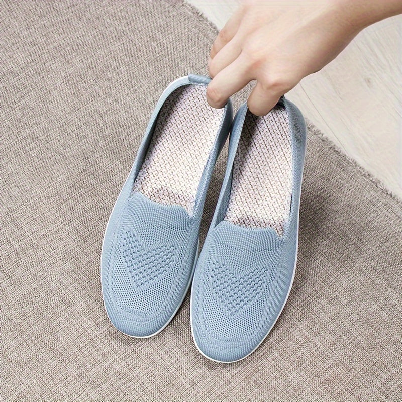 Women's Slip-On Flats Fabric Upper Flax Insole Casual All-Season