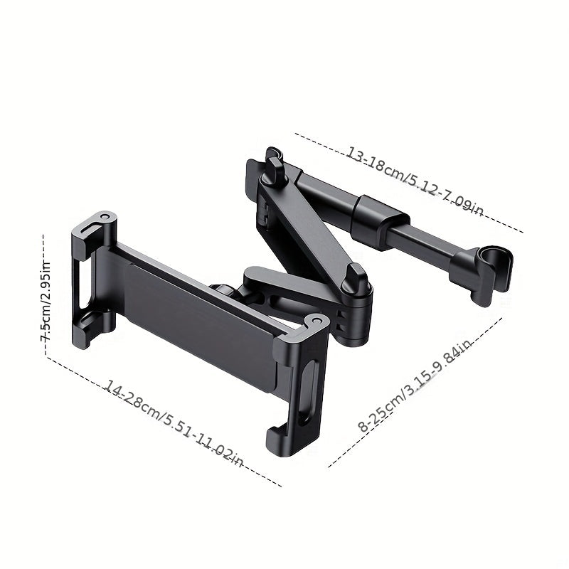 Adjustable Black ABS Headrest Mount for iPad and Phone Car Interior