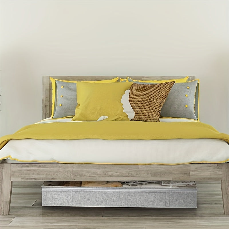 Large Capacity Foldable Under Bed Storage Box with Handles for Clothes and Linens