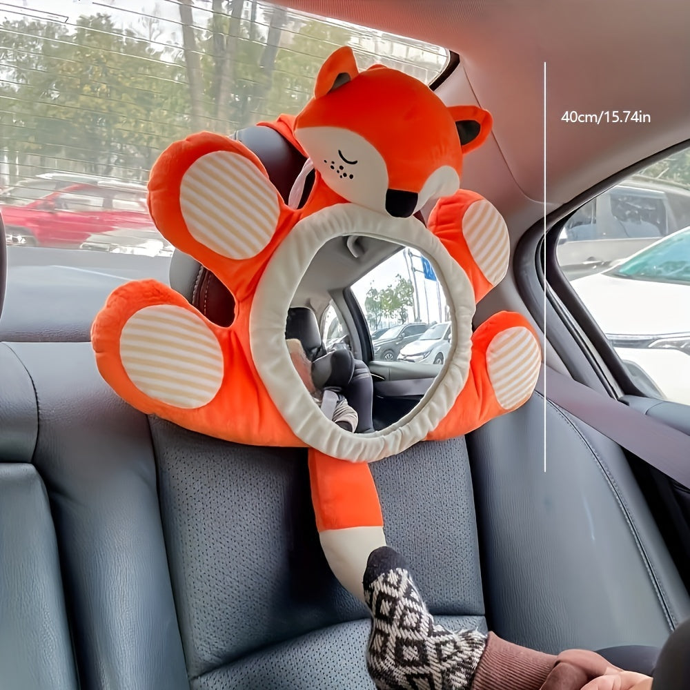 Children's Reversible Rearview Mirror Car Interior Decor Hanging Basket Mirror Multicolored Polyester