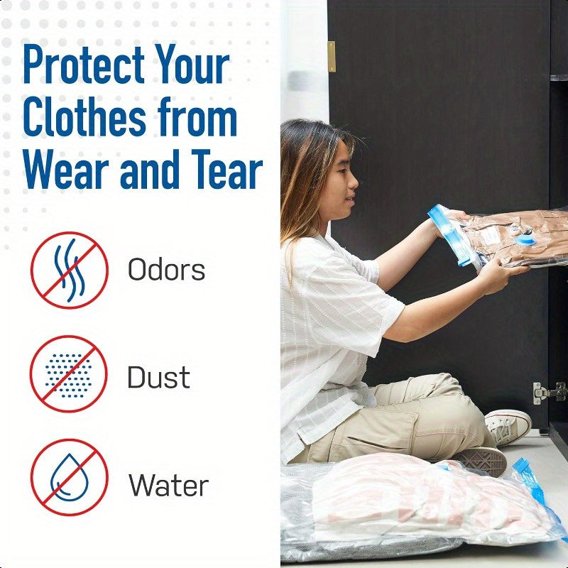 Katta hajmli 4 ta compressiya sumkasi bilan qo‘l pompasi - Kiyimlar, yostiq, quilt, yotoq to‘plami, sayohat va tashkilot uchun ideal