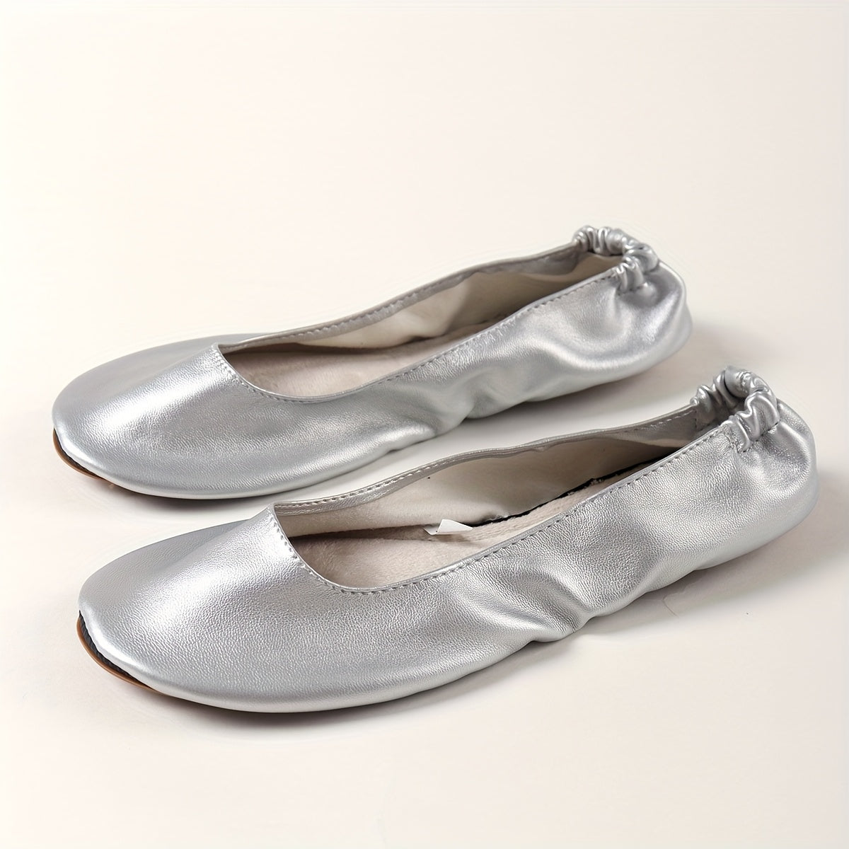 Women's Non-slip Foldable Ballet Shoes Beige Black Gold Silver Indoor Outdoor
