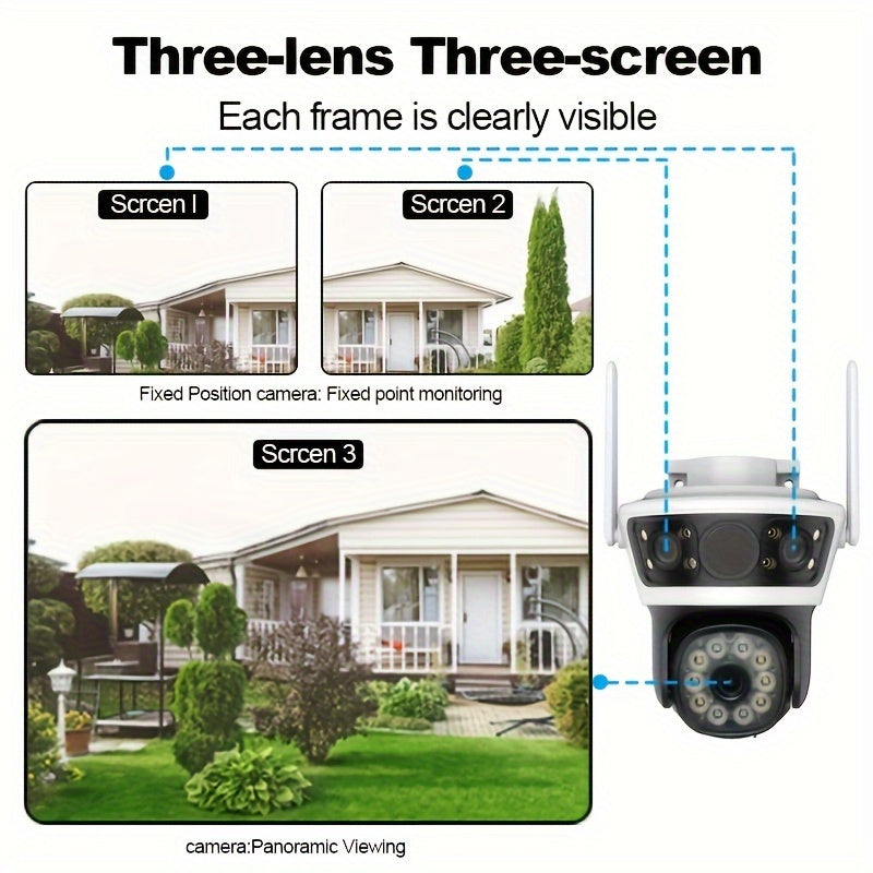 Cámara de seguridad inalámbrica con visión nocturna y audio bidireccional