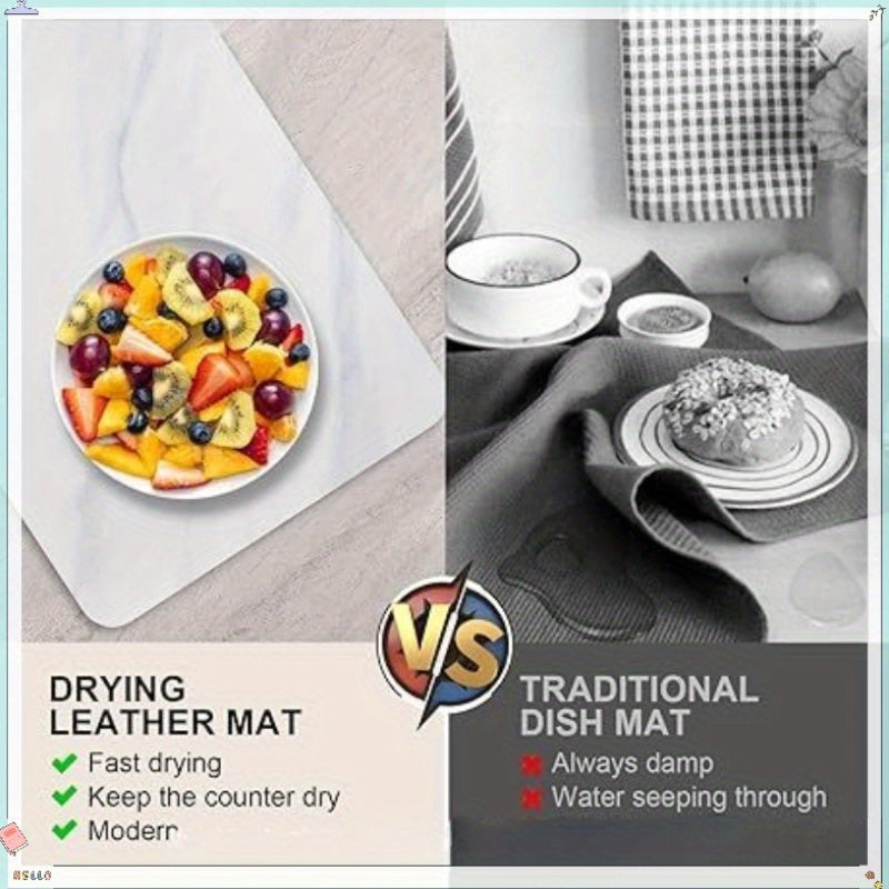Kitchen Countertop Mat Non-Slip Rubber Water Absorbent Dish Drainer Pad