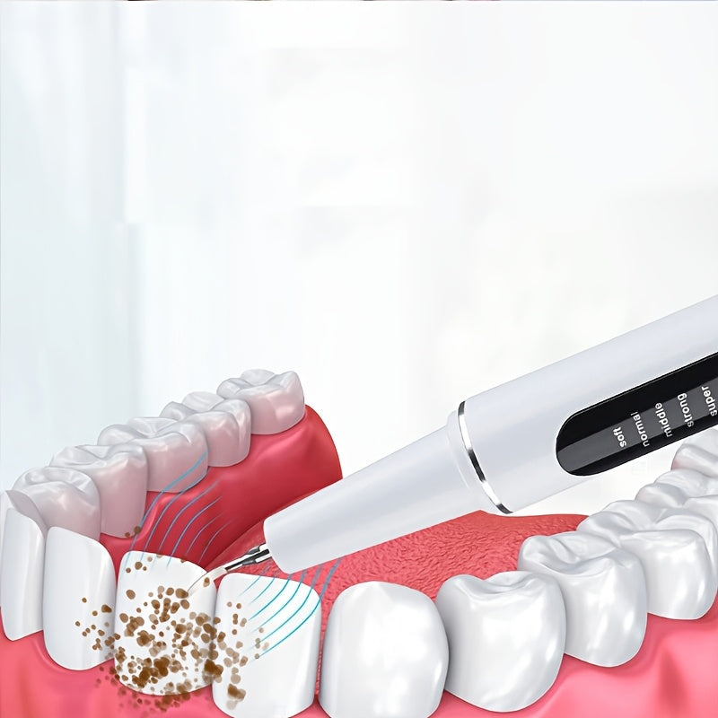 LED chiroq bilan zaryadlanadigan tish tozalagich, 4 ta almashtiriladigan bosh, Type-C zaryadlash, portativ elektr dizayni, sovg'a uchun mos.