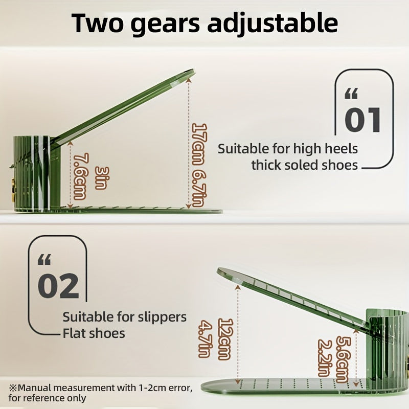 10-Pack Foldable Shoe Racks with Adjustable Shelves Double-Deck Plastic Shoe Storage Organizer for Living Room