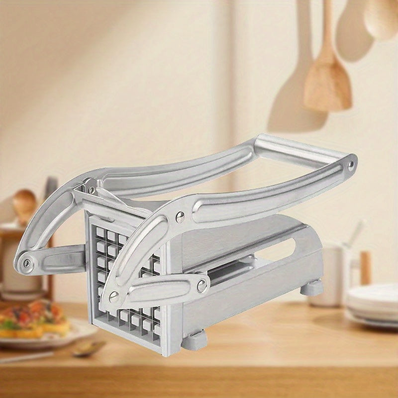 Stainless Steel French Fry Cutter Dual Blade Potato Slicer for Home and Restaurant