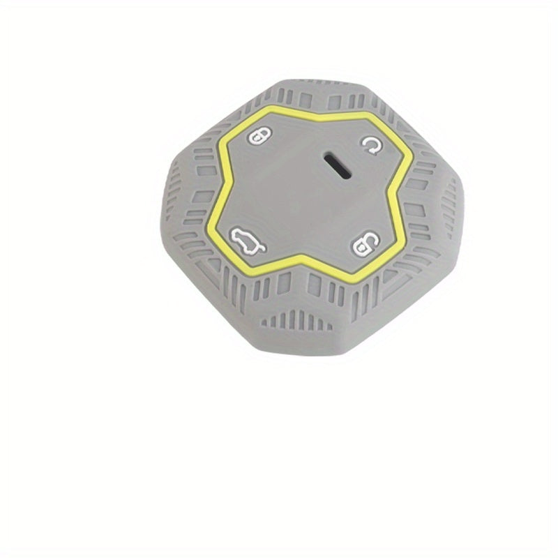 Silicone Key Fob Cover Black Neon Green Hexagonal for Car Key Protection