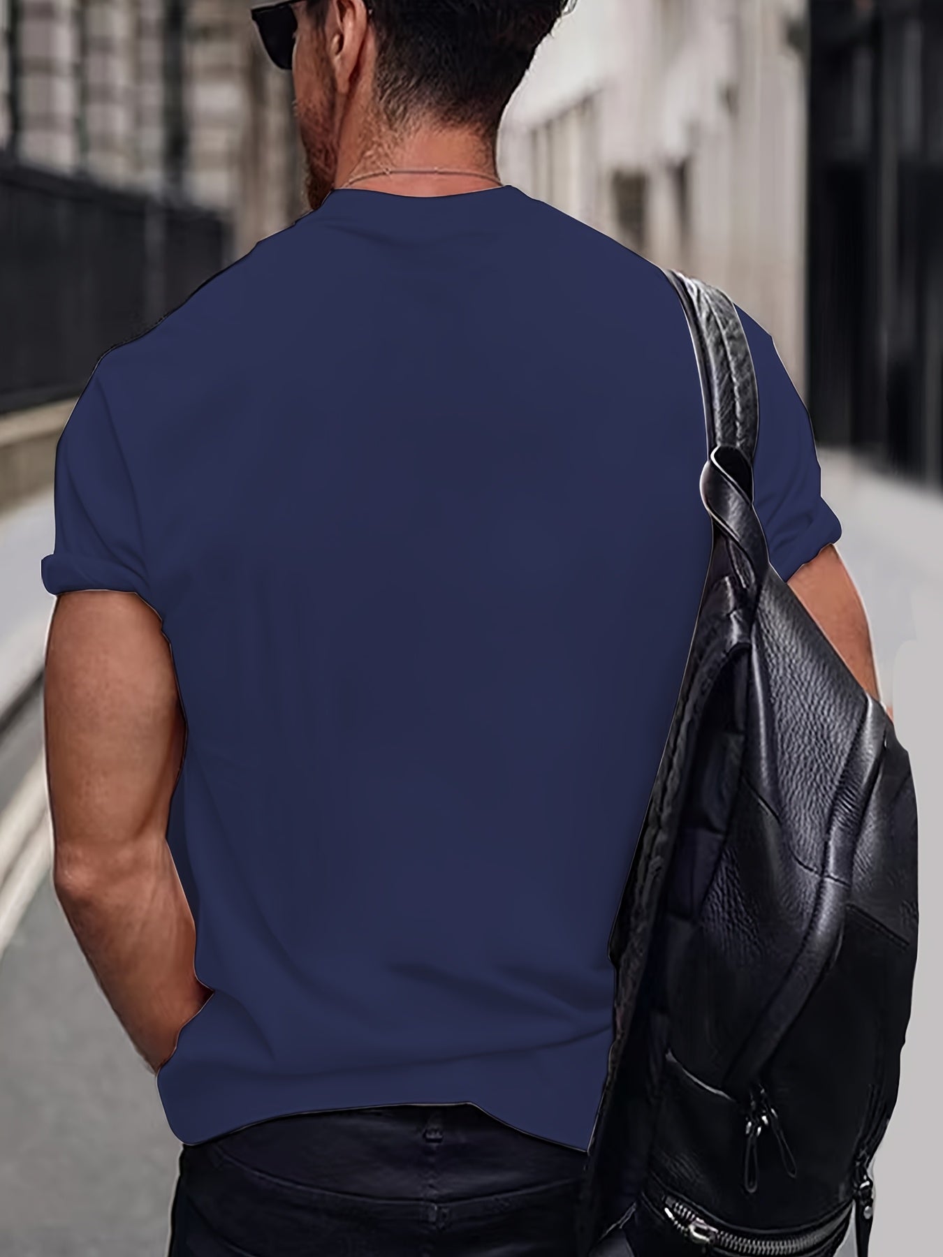 Мужская синяя полосатая футболка с коротким рукавом из полиэстера, повседневная спортивная одежда, большой размер