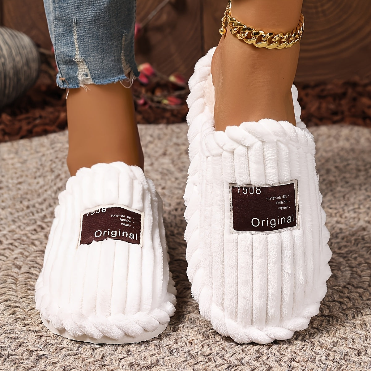 Ladies' Winter Home Slippers Soft Cotton Casual Shoes in 5 Colors