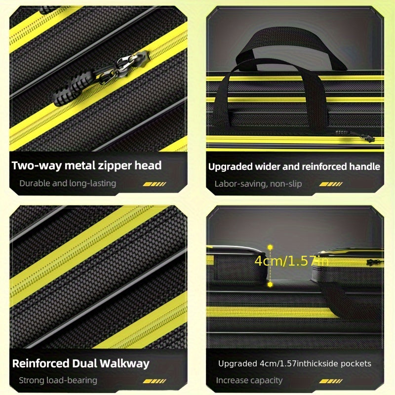 Fishing Rod Case Water-Resistant Oxford Fabric Multi-Compartment for Fly and Lure Rods