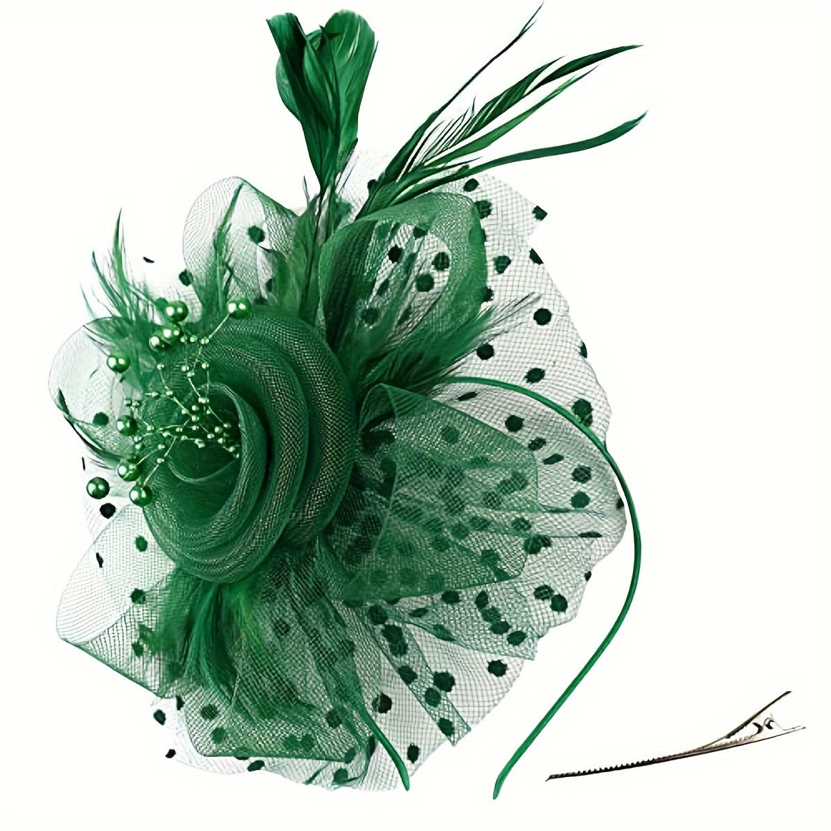 Ayollar uchun Vintage Chic Fascinator Shlyapa - Chiroyli Tarmoq Gul, Qush Tuxumlari va Klipli Boshband bilan 50-yillar va 60-yillar uslubida - Choy Partiyalari, Derby Kuni, To'ylar va Retro Yig'ilishlar uchun ideal