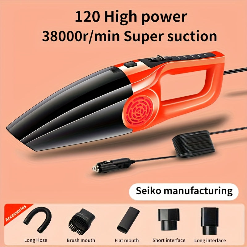 High-Power Car Vacuum Cleaner Wet Dry Mini Vehicle ABS Resin 0.4L Dust Cup