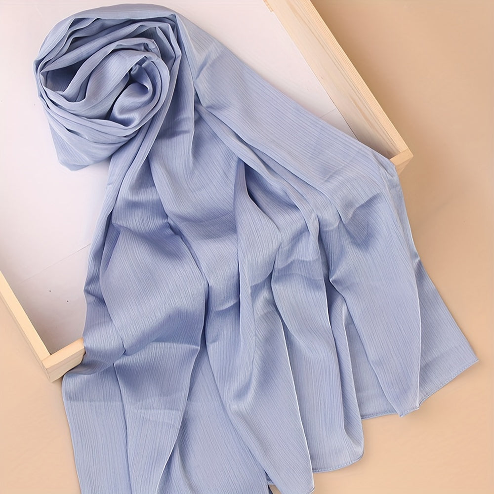 Pañuelo de cabeza clásico plisado de color sólido para uso casual, viaje y actividades al aire libre