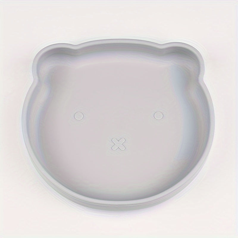Plato de silicona para niños con secciones divididas y ventosa, libre de BPA, de grado alimenticio, duradero, fácil de limpiar