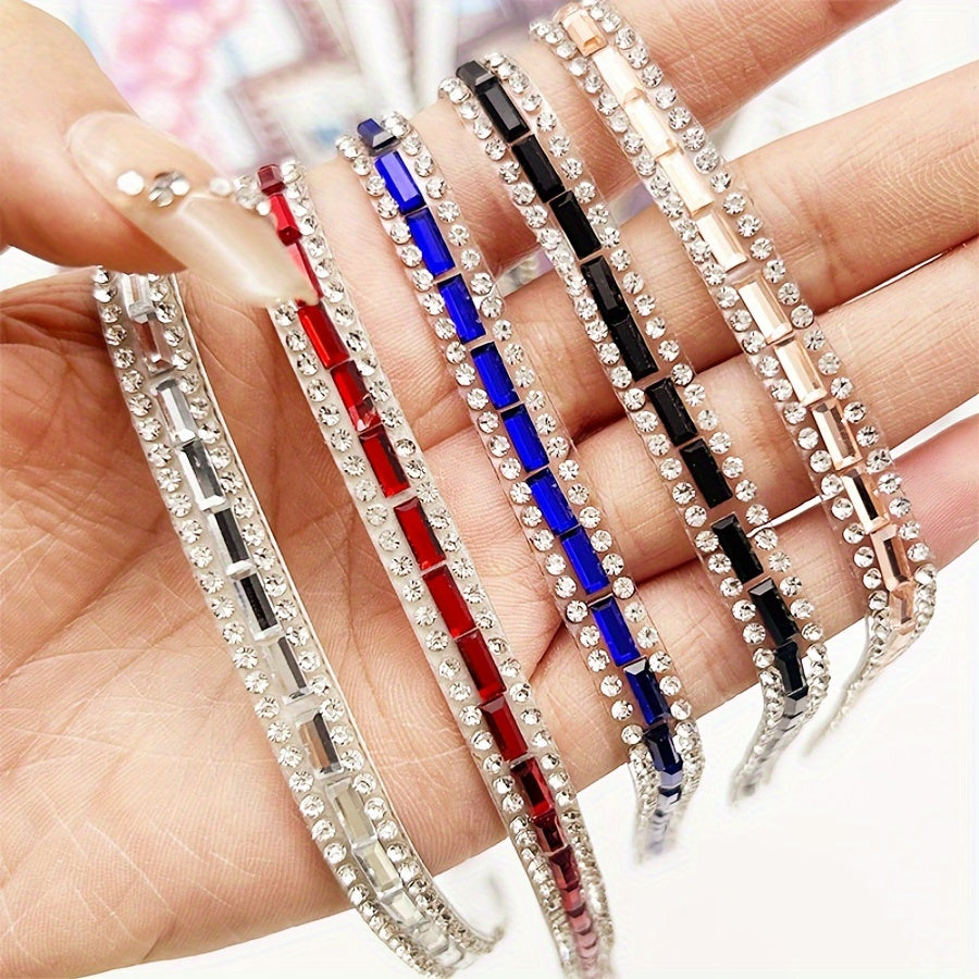 Rhinestone Trim Strip 0.7cm Wide Crystal Ribbon for Fashion Shoes Decor