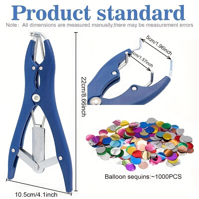 Stainless Steel Balloon Filler Pliers Qoʻlda Confetti Popper Bayram bezaklari