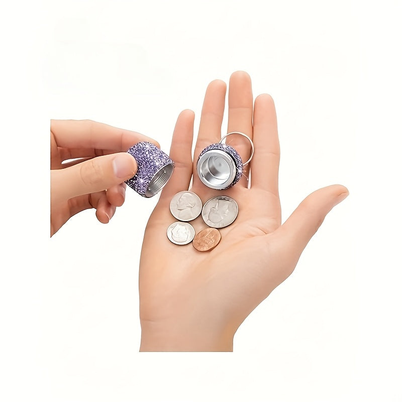 Portable Golden Pill Box Water Drill Keychain Travel Waterproof Storage