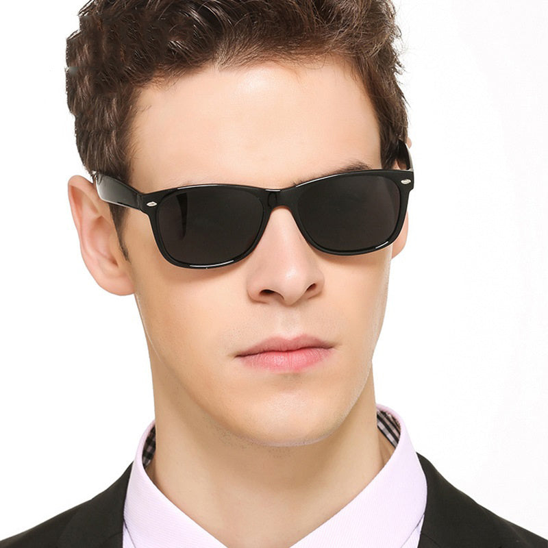 Men's Outdoor Retro Polarized Sunglasses Black 1 Pair