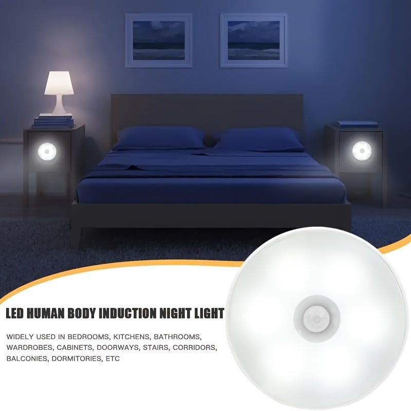 Set of 3 Magnetic Induction Night Lights with 8 LEDs 3 Modes for Bedroom Corridor Wardrobe