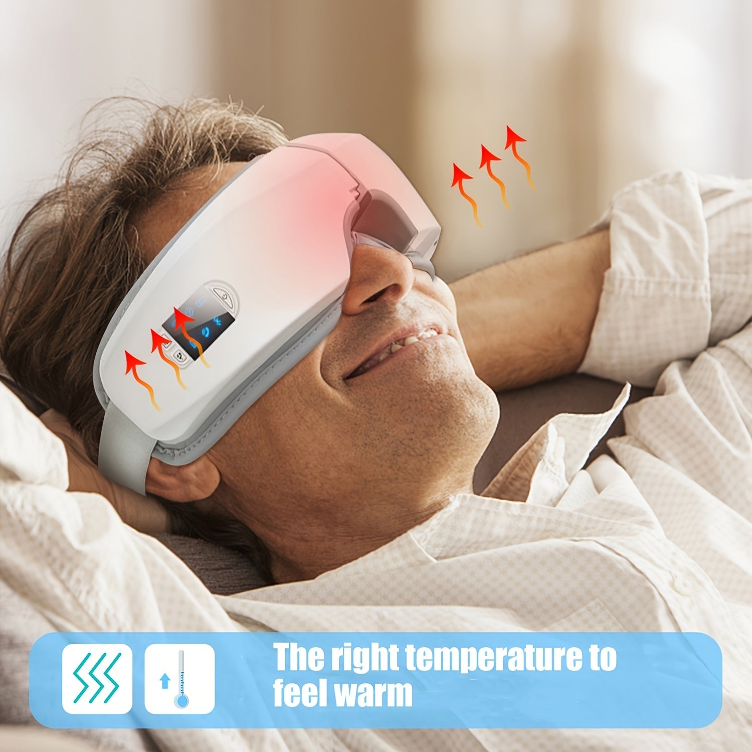 Rechargeable 4D Eye Massager with Heat Vibration Music Formaldehyde-Free Spa Device