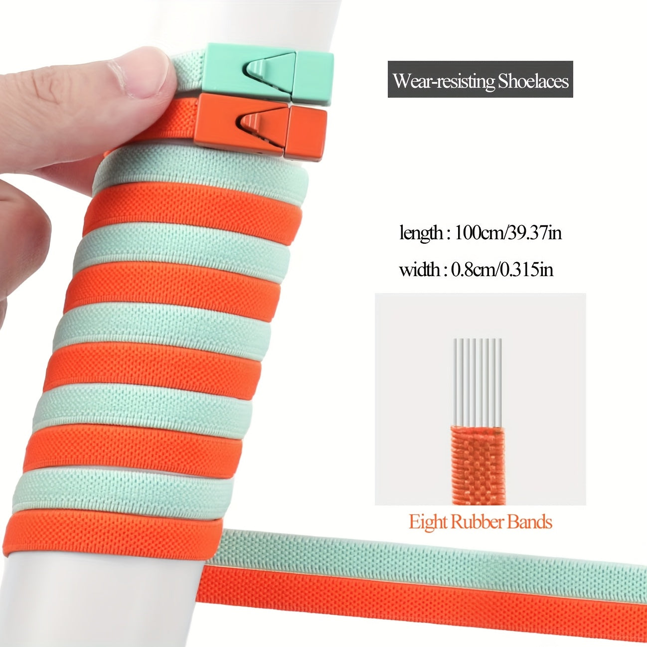 2-Pack Elastic No-Tie Shoe Laces for Sports and Casual Shoes