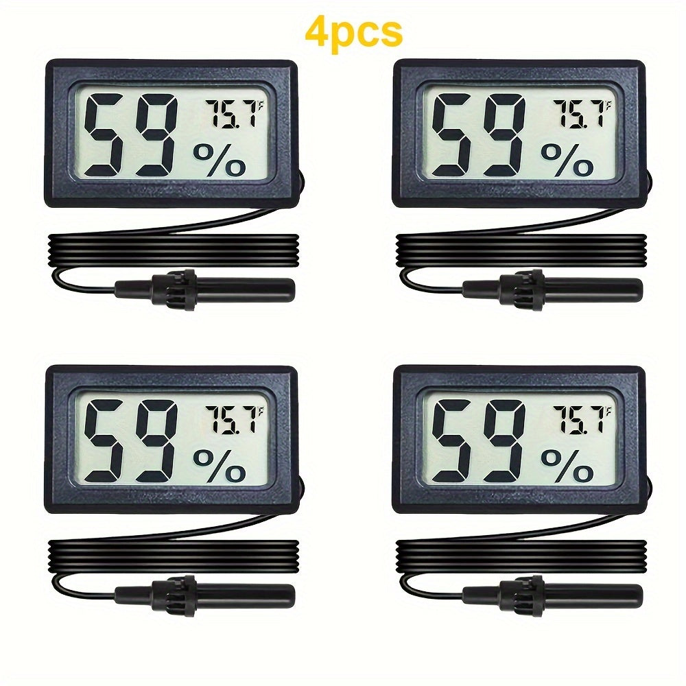 4/6/12 Pcs Mini Digital Hygrometer Thermometer with Probe for Reptile Incubator