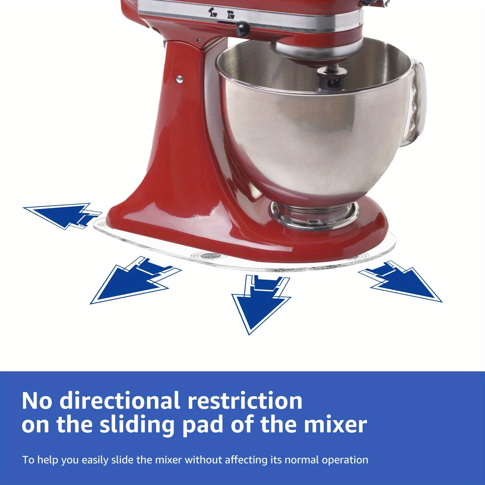 Acrylic Mixer Slider Mat for 4.5 Quart Tilt-Head Stand Mixers Non-Slip Kitchen Appliance Pad