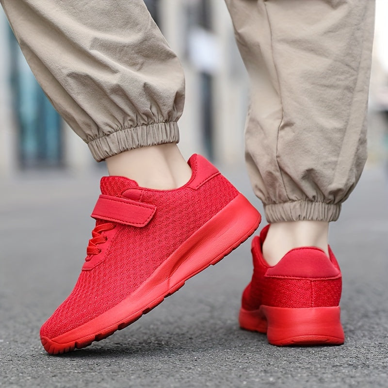 Girls Red Mesh Sneakers Sizes 10.5-4 Casual Breathable Comfortable EVA Insole