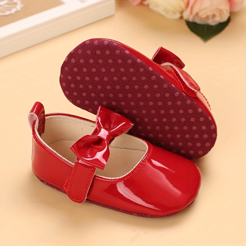 Girls Flat Shoes with Bow, Soft Princess Sandals, PU Upper, Spring Summer