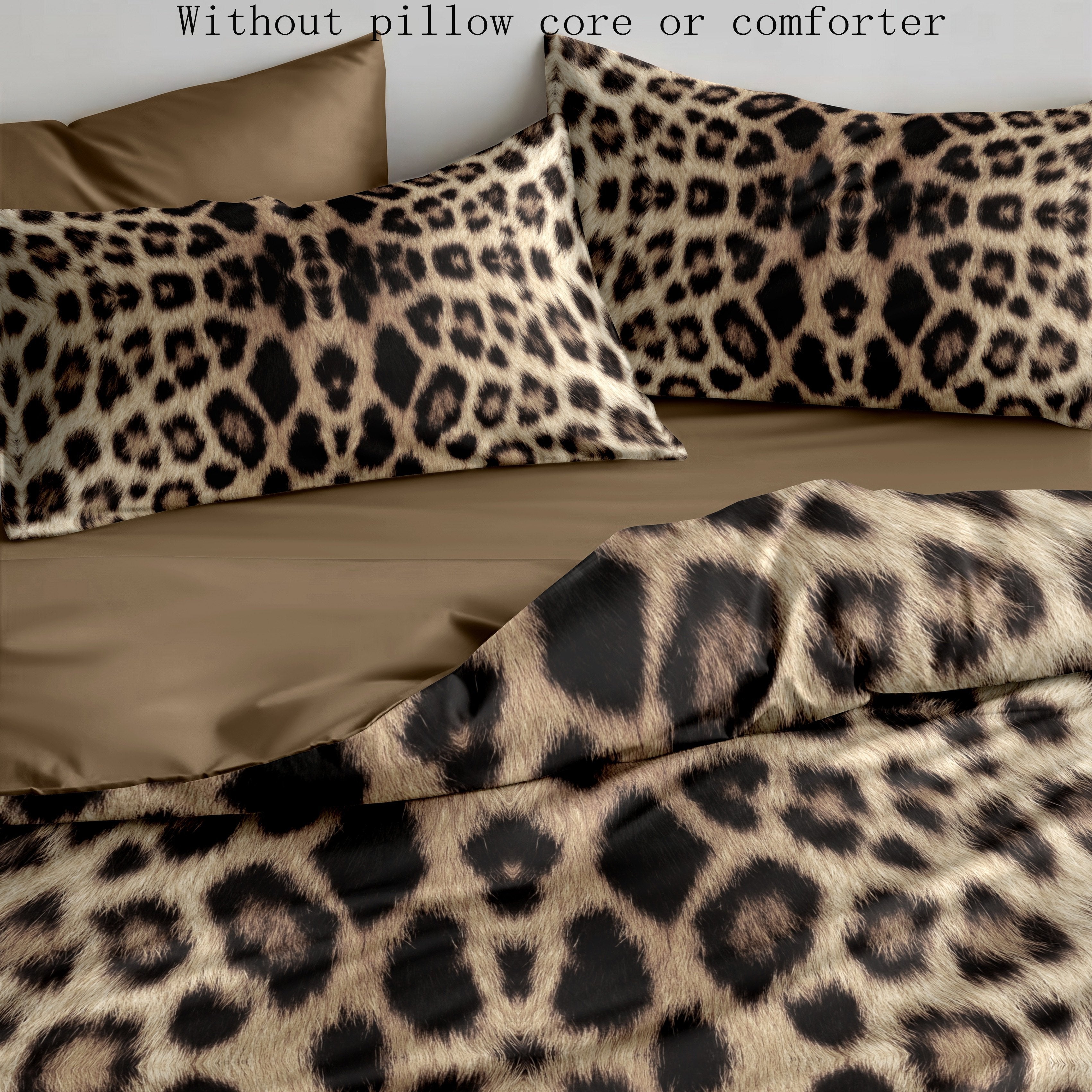 Polyester Digital Printing Quilt Cover Set with Leopard Pattern and Pillowcases