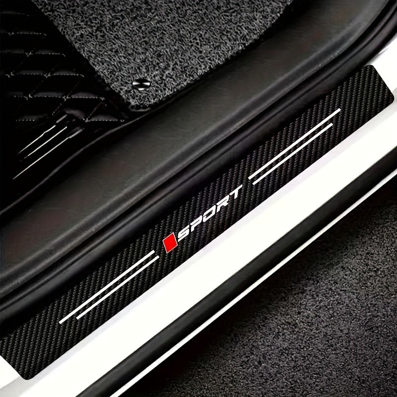 9pcs Carbon Fiber Threshold Protectors Anti-slip Scratch Resistant Car Door Edge Guards