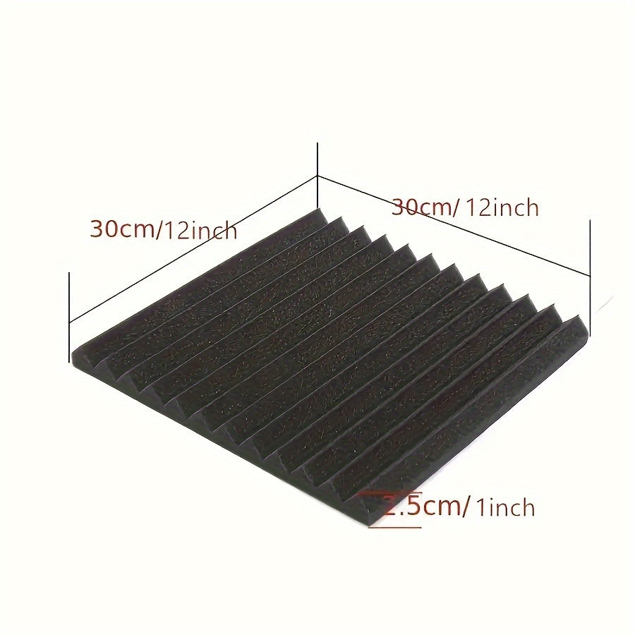 Juego de 12 paneles de espuma acústica negra de 2.54cm x 30.48cm para absorción de sonido y reducción de reverberación