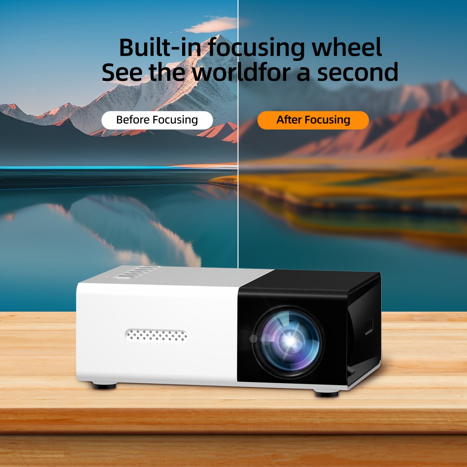 2025 High-Definition Mini Projector for Camera Android Windows Laptops with Remote Control