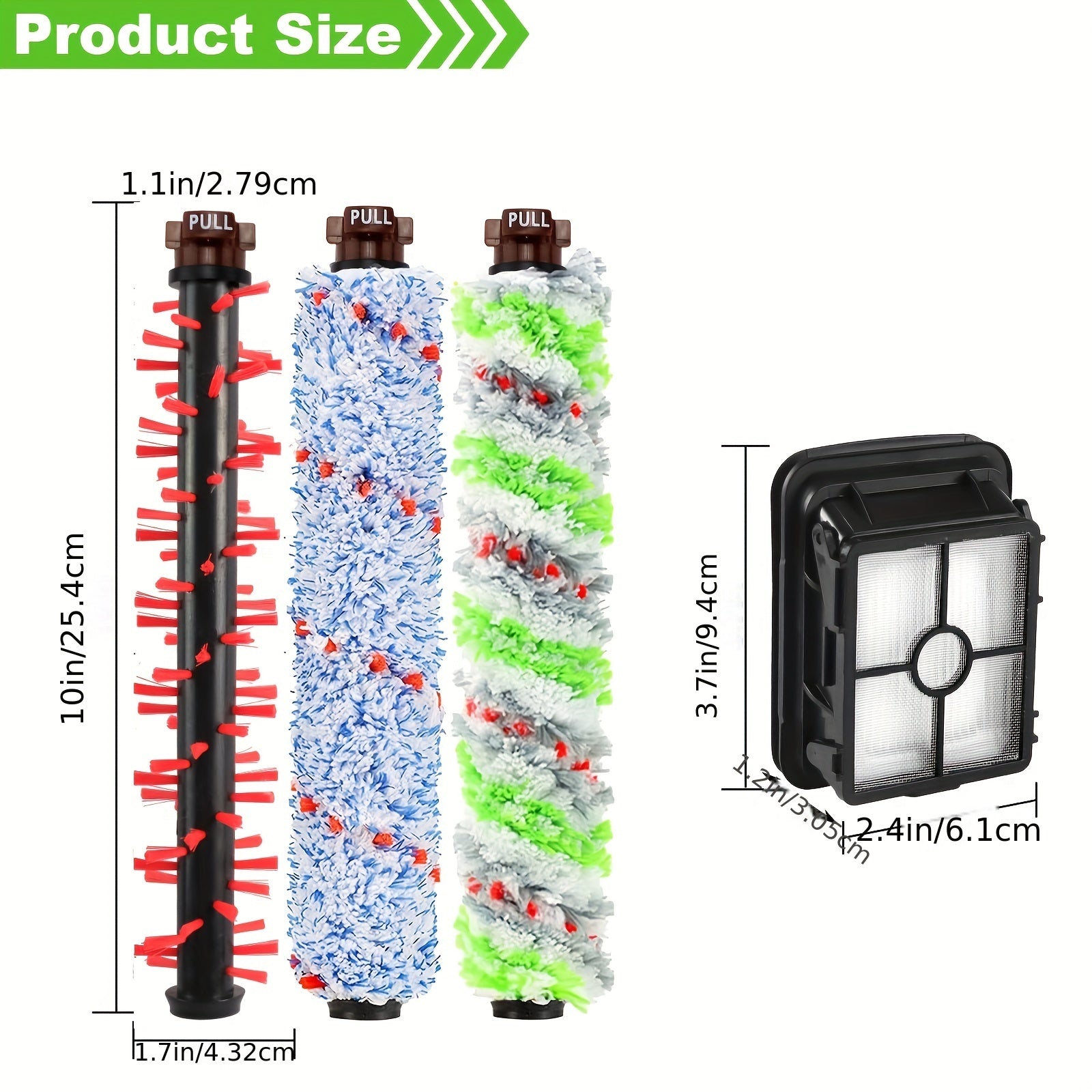 Bissell Cross Wave uchun mos keladigan 5 ta Vacuum Cleaner Roller Brush o‘rniga va Filtrlarga 1 to‘plam. Shuningdek, 1 ta Ko‘p tomonlama it cho‘pigi, 1 ta Hududiy gilam cho‘pigi, 2 ta Vacuum Filtr o‘rniga va 1 ta Ko‘p tomonlama cho‘pigi ham kiritilgan.
