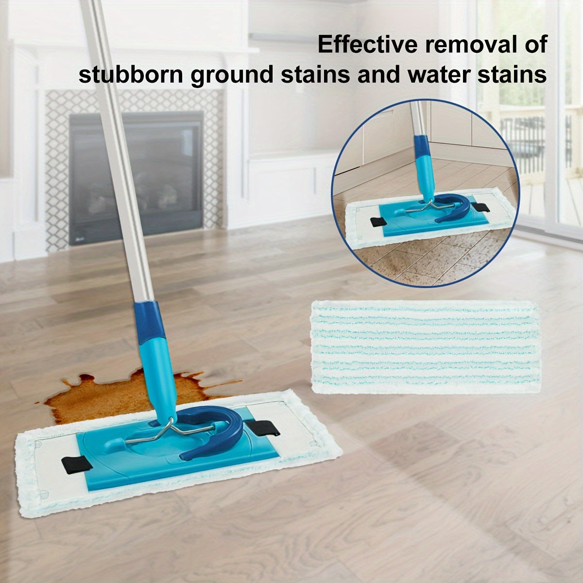 Replacement Mop Pads for Flat Floor Mop, Washable, Deep Cleaning, Kitchen Bathroom